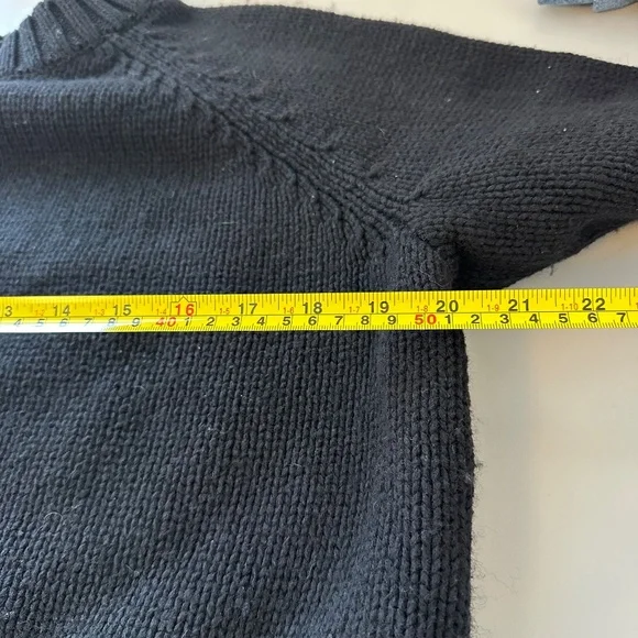 Gap Cotton Blend Crewneck Chunky Knit Black Sweater | Size Medium - Picture 5 of 7